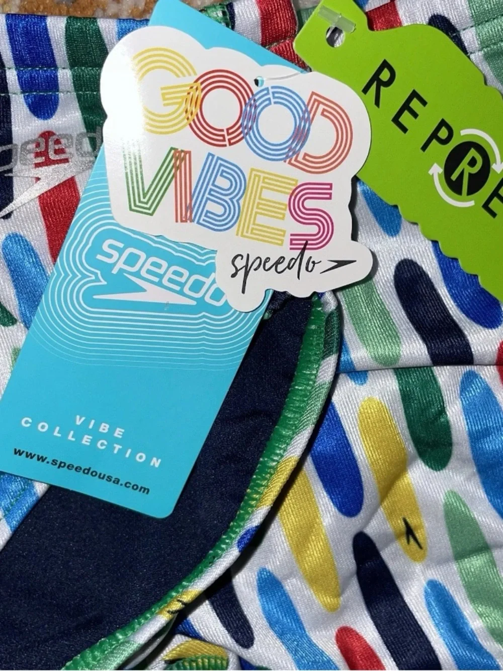Speedo Men’s Swim Brief 32 or 34 Eco Endurance Wave Crusher Good Vibes NWT